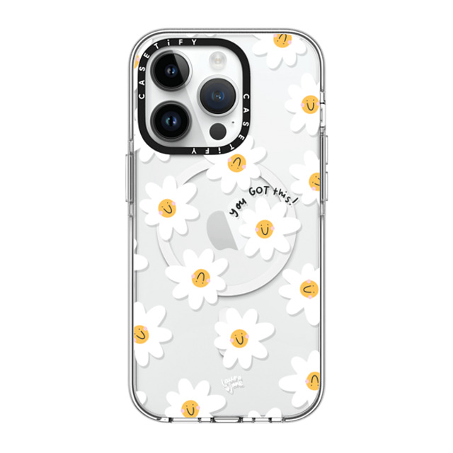 Laura Jane Illustrations x CASETiFY iPhone 14 Pro Case Clear Clear Case MagSafe Compatible Daisies by Laura Jane Illustrations Laura Jane Illustrations x CASETiFY iPhone 14 Pro Case Clear Clear Case MagSafe Compatible Daisies by Laura Jane Illustrations