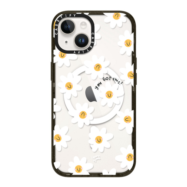 Laura Jane Illustrations x CASETiFY iPhone 14 ケース ブラック インパクトケース MagSafe対応 Daisies by Laura Jane Illustrations