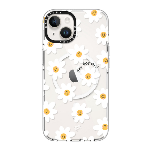 Laura Jane Illustrations x CASETiFY iPhone 14 ケース クリア クリア ケース MagSafe対応 Daisies by Laura Jane Illustrations