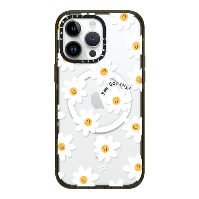 Laura Jane Illustrations x CASETiFY iPhone 14 Pro Max ケース ブラック インパクトケース MagSafe対応 Daisies by Laura Jane Illustrations