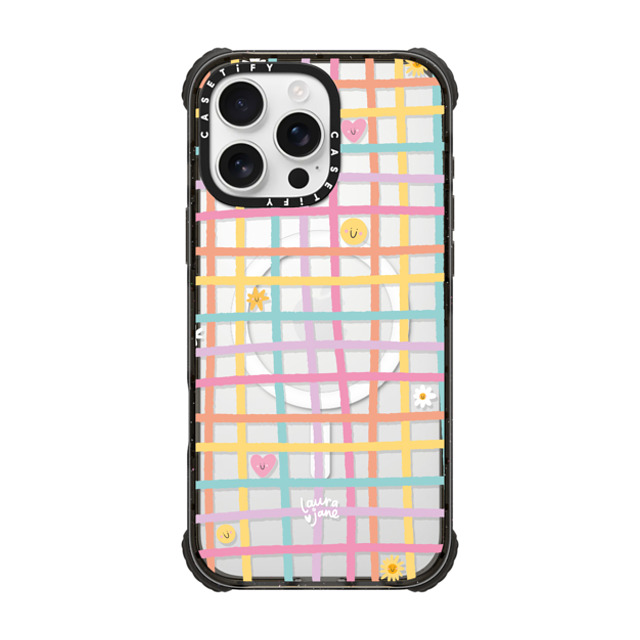 Laura Jane Illustrations x CASETiFY iPhone 16 Pro Max Case Black ウルトラ インパクトケース MagSafe 対応 Gingham by Laura Jane Illustrations Laura Jane Illustrations x CASETiFY iPhone 16 Pro Max Case Black ウルトラ インパクトケース MagSafe 対応 Gingham by Laura Jane Illustrations