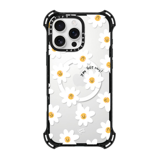 Laura Jane Illustrations x CASETiFY iPhone 16 Pro Max ケース ブラック バウンスケース Daisies by Laura Jane Illustrations