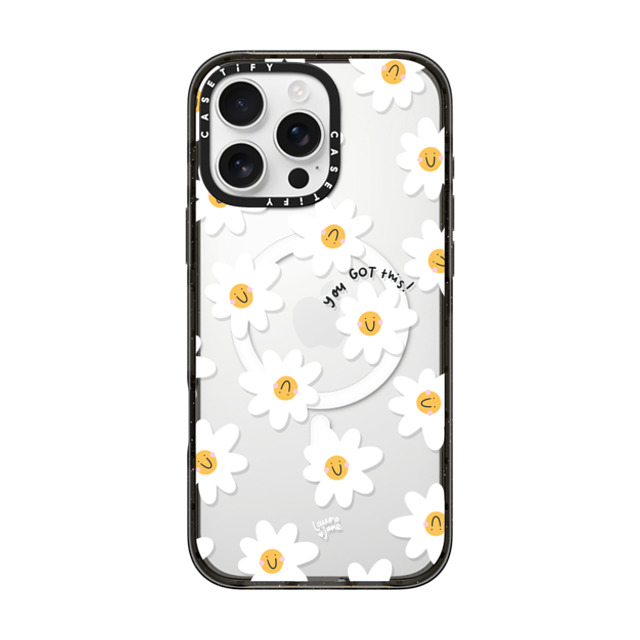 Laura Jane Illustrations x CASETiFY iPhone 16 Pro Max ケース ブラック インパクトケース MagSafe対応 Daisies by Laura Jane Illustrations