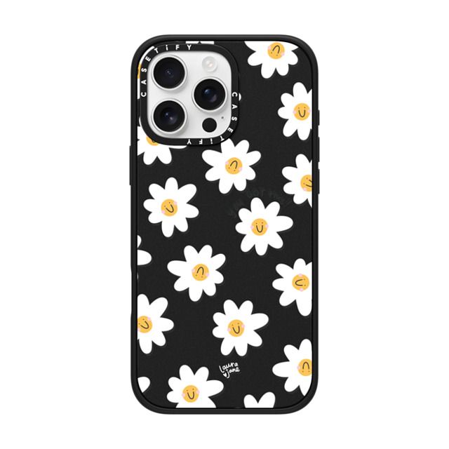 Laura Jane Illustrations x CASETiFY iPhone 16 Pro Max ケース マットブラック インパクトケース MagSafe対応 Daisies by Laura Jane Illustrations