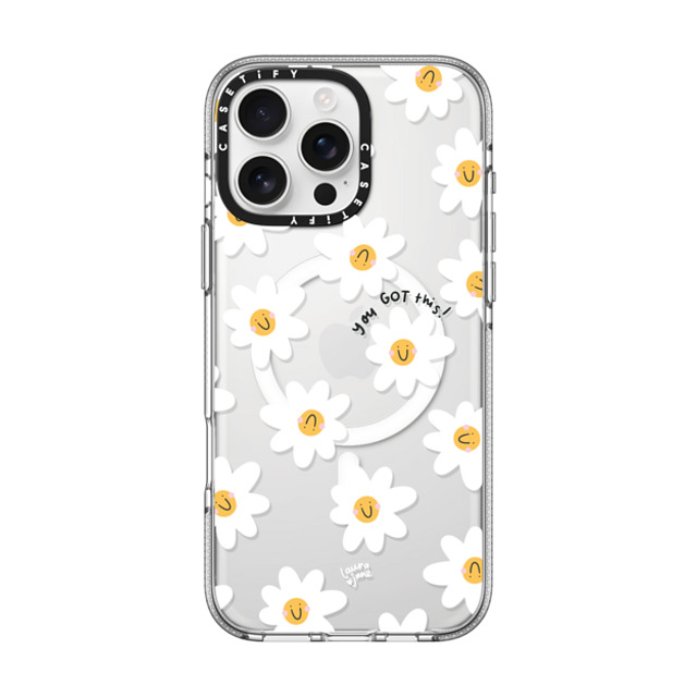 Laura Jane Illustrations x CASETiFY iPhone 16 Pro Max ケース クリア クリア ケース MagSafe対応 Daisies by Laura Jane Illustrations