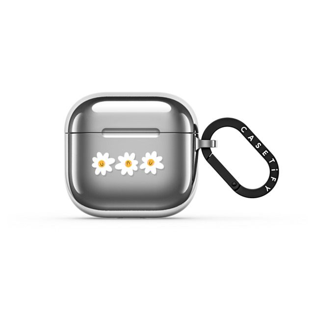 Laura Jane Illustrations x CASETiFY AirPods 4 シルバー ミラー ケース Daisies by Laura Jane Illustrations