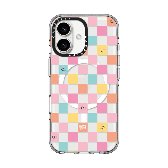 Laura Jane Illustrations x CASETiFY iPhone 16 ケース Floral,Rainbow クリア クリア ケース MagSafe対応 Cute Checkered by Laura Jane Illustrations Father's Day Laura Jane Illustrations x CASETiFY iPhone 16 ケース Floral,Rainbow クリア クリア ケース MagSafe対応 Cute Checkered by Laura Jane Illustrations Father's Day