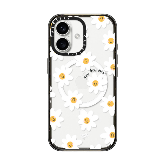 Laura Jane Illustrations x CASETiFY iPhone 16 ケース ブラック インパクトケース MagSafe対応 Daisies by Laura Jane Illustrations