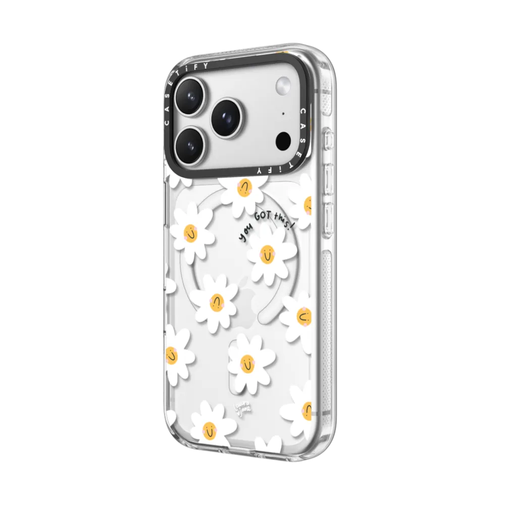 Impact Clear iPhone 17 Pro Max Case MagSafe Compatible - Daisies by Laura Jane Illustrations