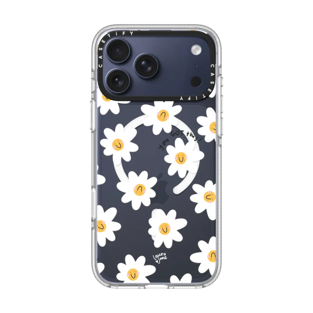 Impact Clear iPhone 17 Pro Max Case MagSafe Compatible - Daisies by Laura Jane Illustrations