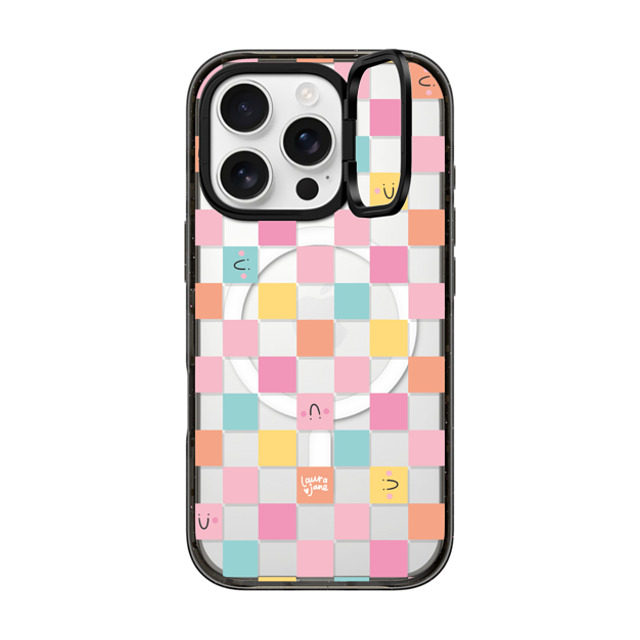 Laura Jane Illustrations x CASETiFY iPhone 16 Pro Case Floral,Rainbow Black インパクトリングスタンドケース MagSafe対応 Cute Checkered by Laura Jane Illustrations Father's Day Laura Jane Illustrations x CASETiFY iPhone 16 Pro Case Floral,Rainbow Black インパクトリングスタンドケース MagSafe対応 Cute Checkered by Laura Jane Illustrations Father's Day