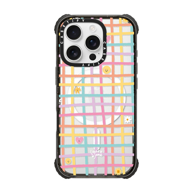 Laura Jane Illustrations x CASETiFY iPhone 16 Pro Case Black ウルトラ インパクトケース MagSafe 対応 Gingham by Laura Jane Illustrations Laura Jane Illustrations x CASETiFY iPhone 16 Pro Case Black ウルトラ インパクトケース MagSafe 対応 Gingham by Laura Jane Illustrations