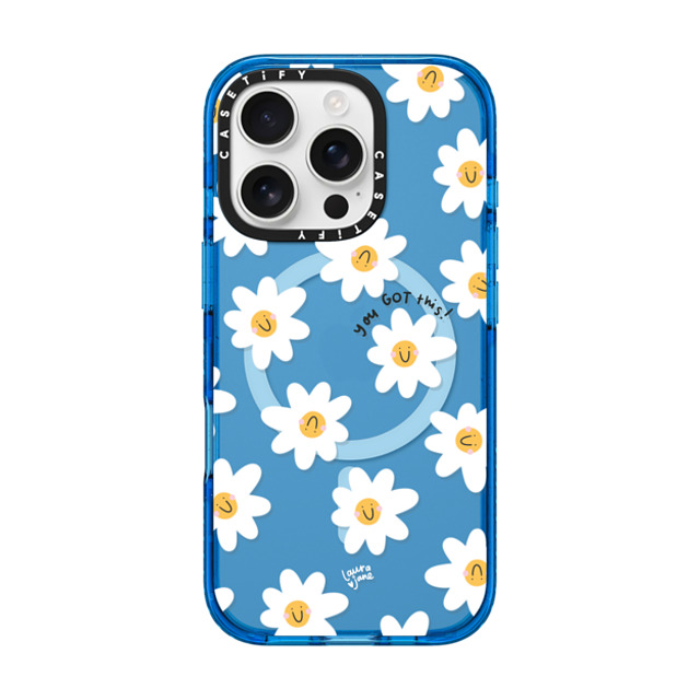 Laura Jane Illustrations x CASETiFY iPhone 16 Pro Case スカイブルー Impact Case MagSafe Compatible Daisies by Laura Jane Illustrations Laura Jane Illustrations x CASETiFY iPhone 16 Pro Case スカイブルー Impact Case MagSafe Compatible Daisies by Laura Jane Illustrations
