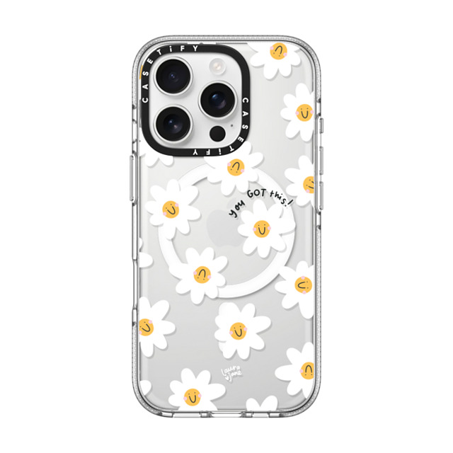 Laura Jane Illustrations x CASETiFY iPhone 16 Pro ケース クリア クリア ケース MagSafe対応 Daisies by Laura Jane Illustrations