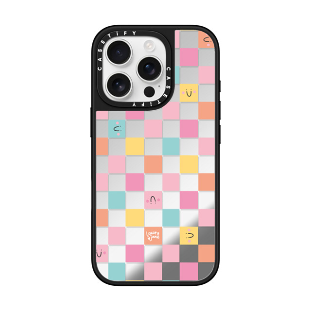 Laura Jane Illustrations x CASETiFY iPhone 16 Pro Case Floral,Rainbow Silver on Black ミラーケース MagSafe対応 Cute Checkered by Laura Jane Illustrations Father's Day Laura Jane Illustrations x CASETiFY iPhone 16 Pro Case Floral,Rainbow Silver on Black ミラーケース MagSafe対応 Cute Checkered by Laura Jane Illustrations Father's Day