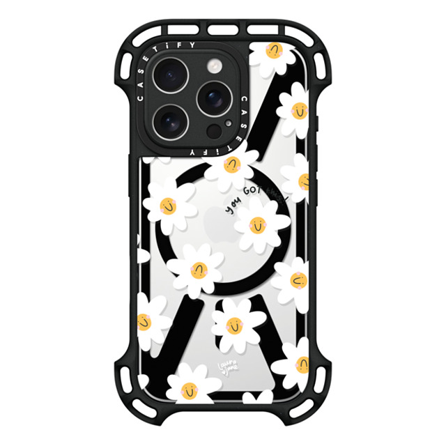 Laura Jane Illustrations x CASETiFY iPhone 16 Pro Case Black ウルトラ バウンスケース MagSafe対応 Daisies by Laura Jane Illustrations Laura Jane Illustrations x CASETiFY iPhone 16 Pro Case Black ウルトラ バウンスケース MagSafe対応 Daisies by Laura Jane Illustrations