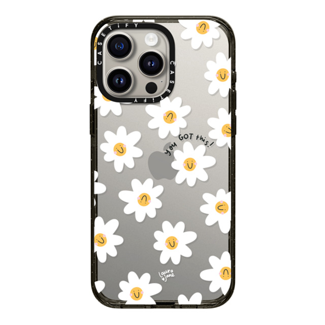 Laura Jane Illustrations x CASETiFY iPhone 15 Pro Max ケース ブラック インパクトケース Daisies by Laura Jane Illustrations