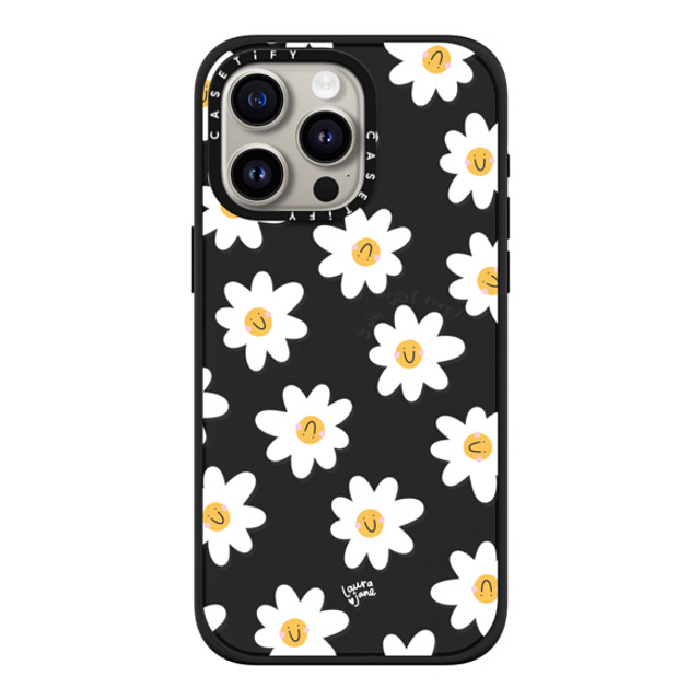 Laura Jane Illustrations x CASETiFY iPhone 15 Pro Max ケース マットブラック インパクトケース MagSafe対応 Daisies by Laura Jane Illustrations