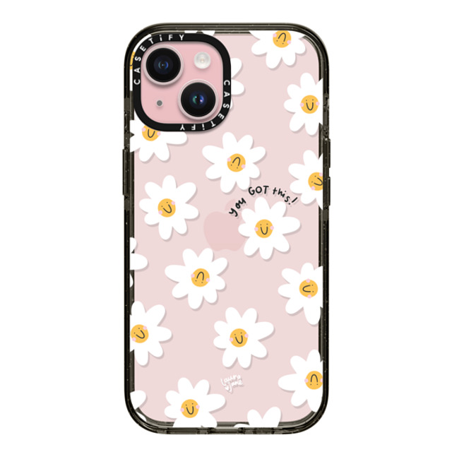 Laura Jane Illustrations x CASETiFY iPhone 15 ケース ブラック インパクトケース Daisies by Laura Jane Illustrations