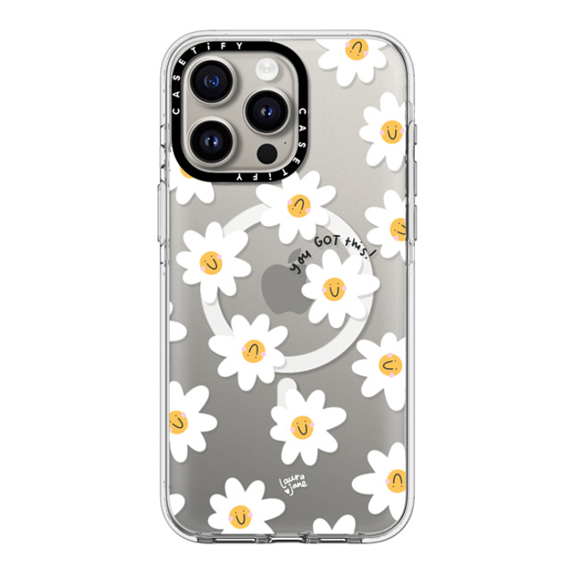 Laura Jane Illustrations x CASETiFY iPhone 15 Pro Max ケース クリア クリア ケース MagSafe対応 Daisies by Laura Jane Illustrations