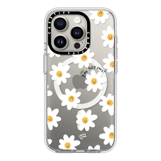 Laura Jane Illustrations x CASETiFY iPhone 15 Pro ケース クリア クリア ケース MagSafe対応 Daisies by Laura Jane Illustrations