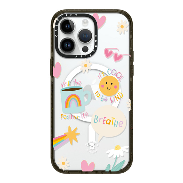 Laura Jane Illustrations x CASETiFY iPhone 14 Pro Max ケース ブラック インパクトケース MagSafe対応 Breathe by Laura Jane Illustrations