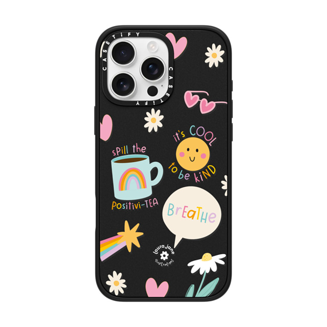 Laura Jane Illustrations x CASETiFY iPhone 16 Pro Max ケース マットブラック インパクトケース MagSafe対応 Breathe by Laura Jane Illustrations