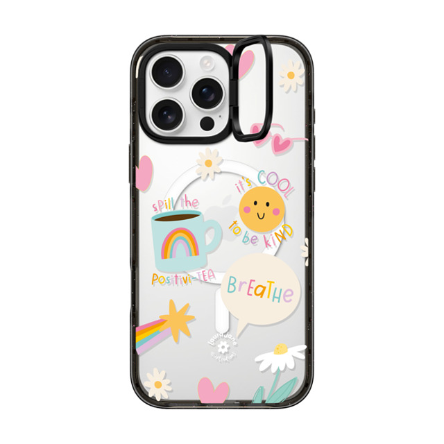 Laura Jane Illustrations x CASETiFY iPhone 16 Pro Max ケース ブラック インパクトリングスタンドケース MagSafe対応 Breathe by Laura Jane Illustrations