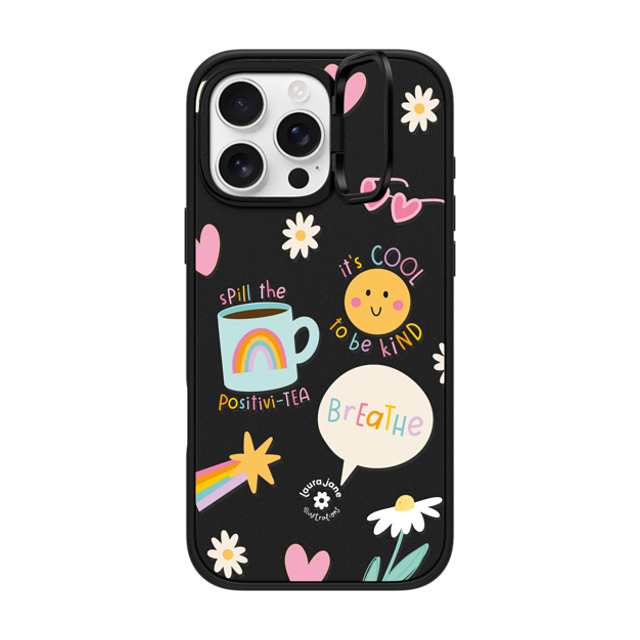 Laura Jane Illustrations x CASETiFY iPhone 16 Pro Max ケース マットブラック インパクトリングスタンドケース MagSafe対応 Breathe by Laura Jane Illustrations