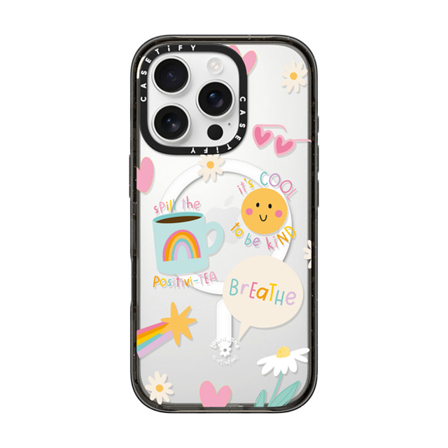 Laura Jane Illustrations x CASETiFY iPhone 16 Pro ケース ブラック インパクトケース MagSafe対応 Breathe by Laura Jane Illustrations