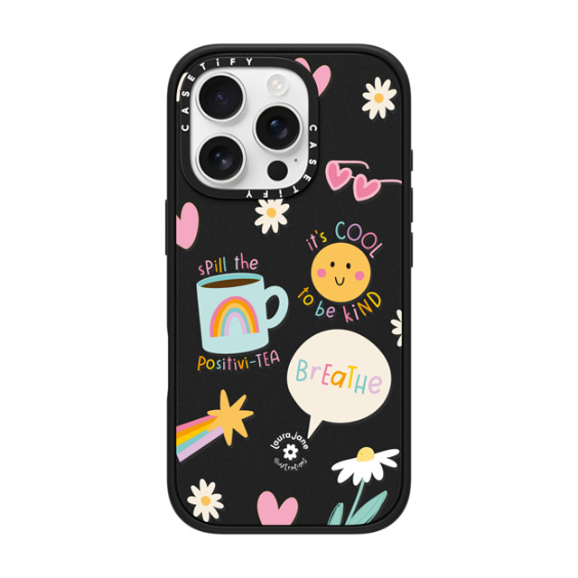 Laura Jane Illustrations x CASETiFY iPhone 16 Pro ケース マットブラック インパクトケース MagSafe対応 Breathe by Laura Jane Illustrations