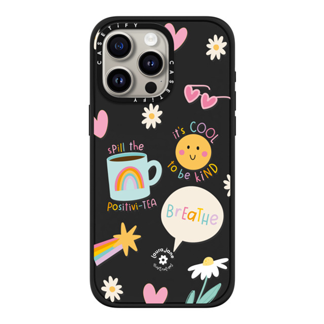 Laura Jane Illustrations x CASETiFY iPhone 15 Pro Max ケース マットブラック インパクトケース MagSafe対応 Breathe by Laura Jane Illustrations