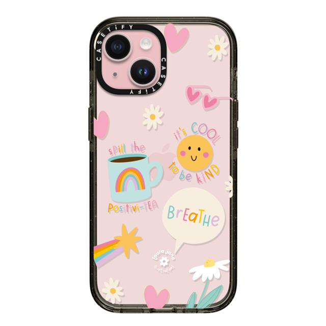 Laura Jane Illustrations x CASETiFY iPhone 15 ケース ブラック インパクトケース Breathe by Laura Jane Illustrations