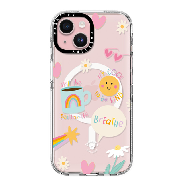 Laura Jane Illustrations x CASETiFY iPhone 15 ケース クリア クリア ケース MagSafe対応 Breathe by Laura Jane Illustrations