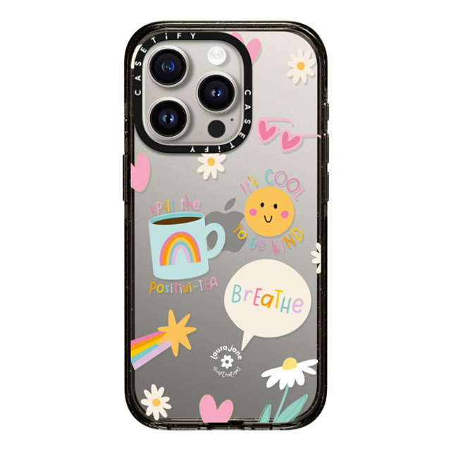 Laura Jane Illustrations x CASETiFY iPhone 15 Pro ケース ブラック インパクトケース Breathe by Laura Jane Illustrations