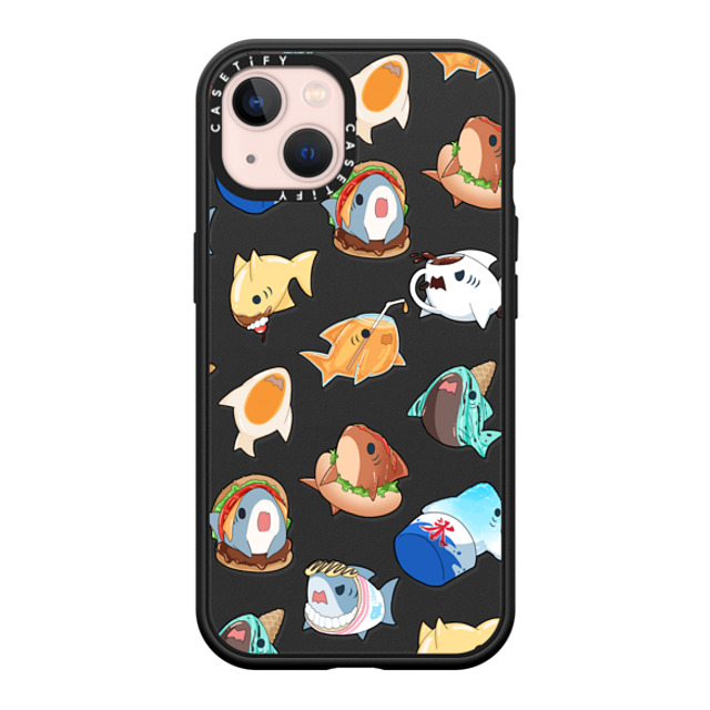 Leonarudo x CASETiFY iPhone 13 ケース マットブラック インパクトケース MagSafe対応 Food Leonarudo pattern