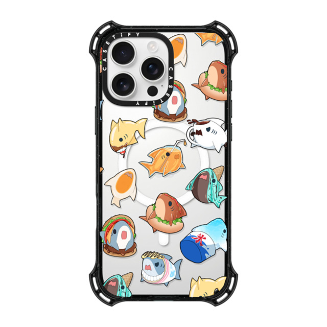 Leonarudo x CASETiFY iPhone 16 Pro Max ケース ブラック バウンスケース Food Leonarudo pattern