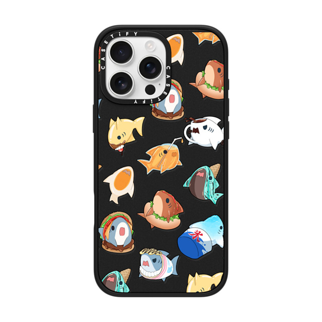 Leonarudo x CASETiFY iPhone 16 Pro Max ケース マットブラック インパクトケース MagSafe対応 Food Leonarudo pattern