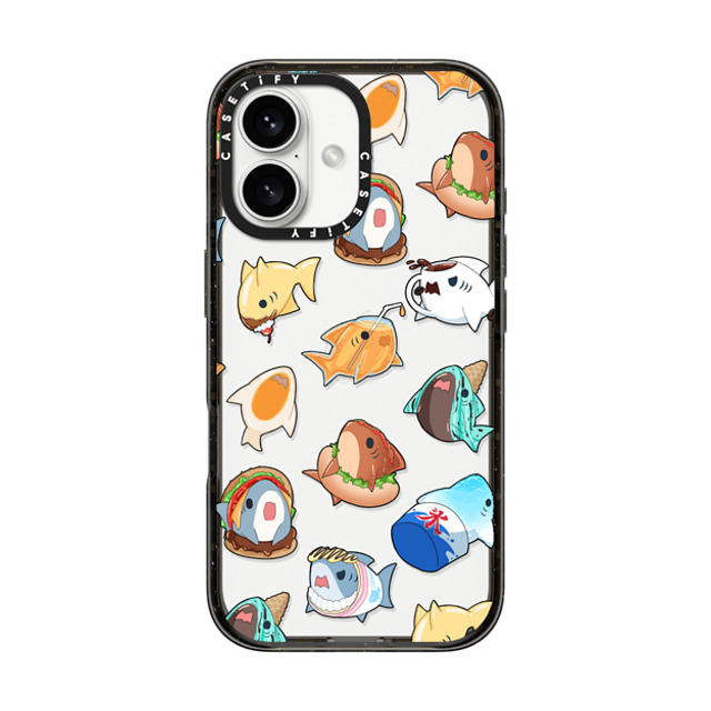 Leonarudo x CASETiFY iPhone 16 ケース ブラック インパクトケース Food Leonarudo pattern