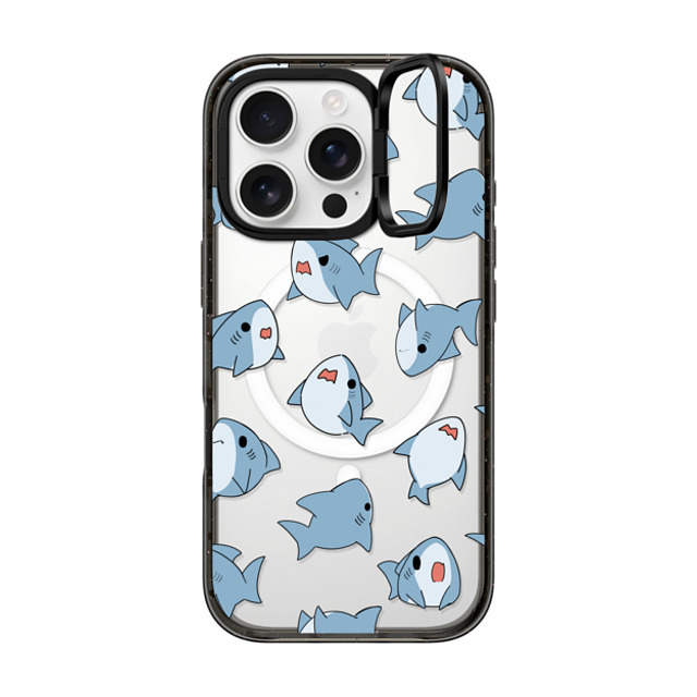 Leonarudo x CASETiFY iPhone 16 Pro ケース ブラック インパクトリングスタンドケース MagSafe対応 Normal Leonarudo pattern