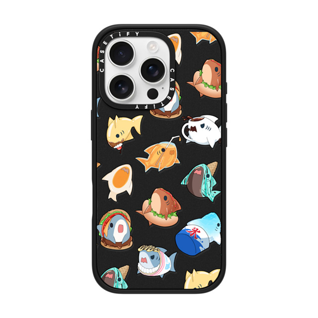 Leonarudo x CASETiFY iPhone 16 Pro ケース マットブラック インパクトケース MagSafe対応 Food Leonarudo pattern