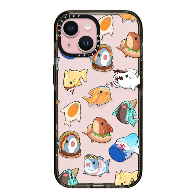 Leonarudo x CASETiFY iPhone 15 ケース ブラック インパクトケース Food Leonarudo pattern