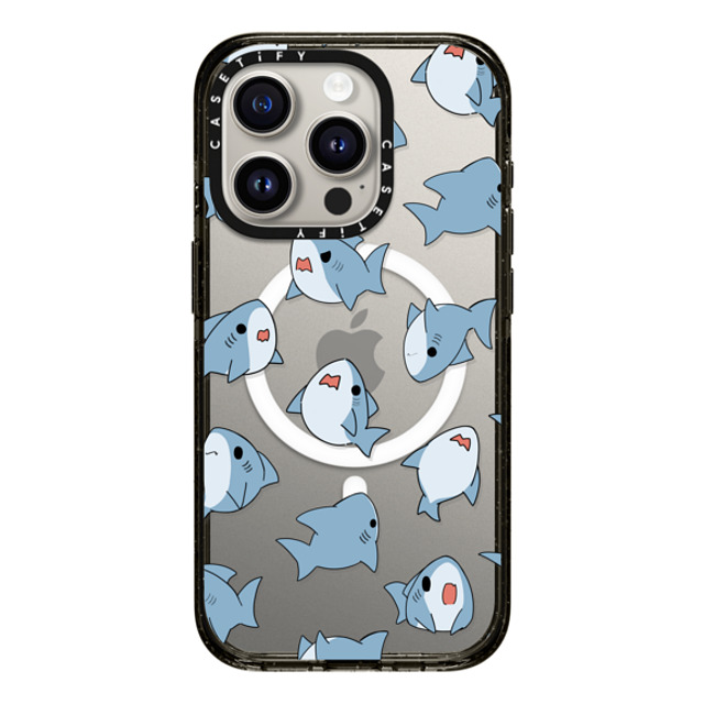 Leonarudo x CASETiFY iPhone 15 Pro ケース ブラック インパクトケース MagSafe対応 Normal Leonarudo pattern