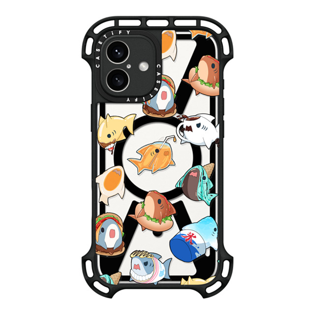 Leonarudo x CASETiFY iPhone 16 Plus Case Black ウルトラ バウンスケース MagSafe対応 Food Leonarudo pattern Leonarudo x CASETiFY iPhone 16 Plus Case Black ウルトラ バウンスケース MagSafe対応 Food Leonarudo pattern
