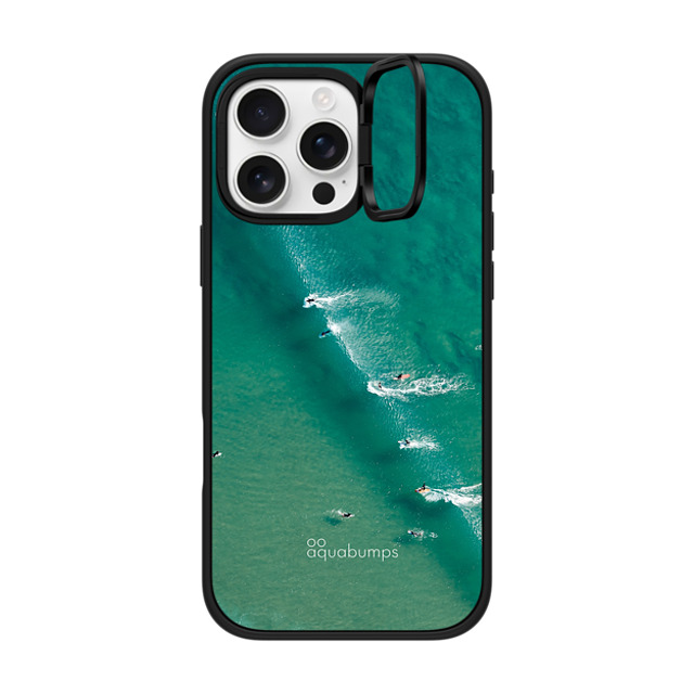 aquabumps x CASETiFY iPhone 16 Pro Max ケース マットブラック インパクトリングスタンドケース MagSafe対応 Wave Break by Aquabumps