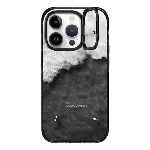 aquabumps x CASETiFY iPhone 14 Pro ケース ブラック インパクトリングスタンドケース MagSafe対応 Split Contrasts by Aquabumps