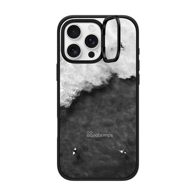 aquabumps x CASETiFY iPhone 16 Pro Max ケース マットブラック インパクトリングスタンドケース MagSafe対応 Split Contrasts by Aquabumps