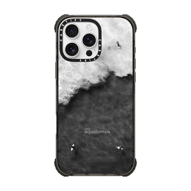 aquabumps x CASETiFY iPhone 16 Pro Max ケース ブラック ウルトラ インパクトケース MagSafe 対応 Split Contrasts by Aquabumps