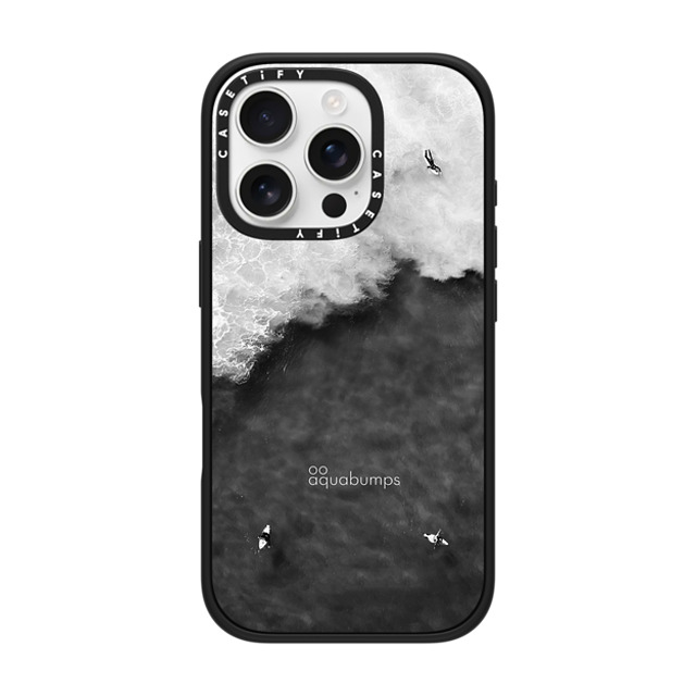 aquabumps x CASETiFY iPhone 16 Pro ケース マットブラック インパクトケース MagSafe対応 Split Contrasts by Aquabumps