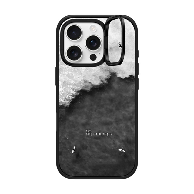 aquabumps x CASETiFY iPhone 16 Pro ケース マットブラック インパクトリングスタンドケース MagSafe対応 Split Contrasts by Aquabumps